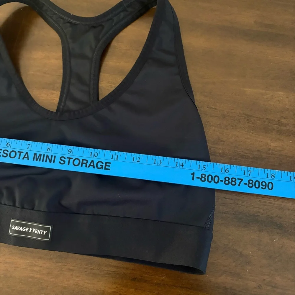 Savage X Fenty Women’s Black Large Sports Bra Workout Gym Non Padded